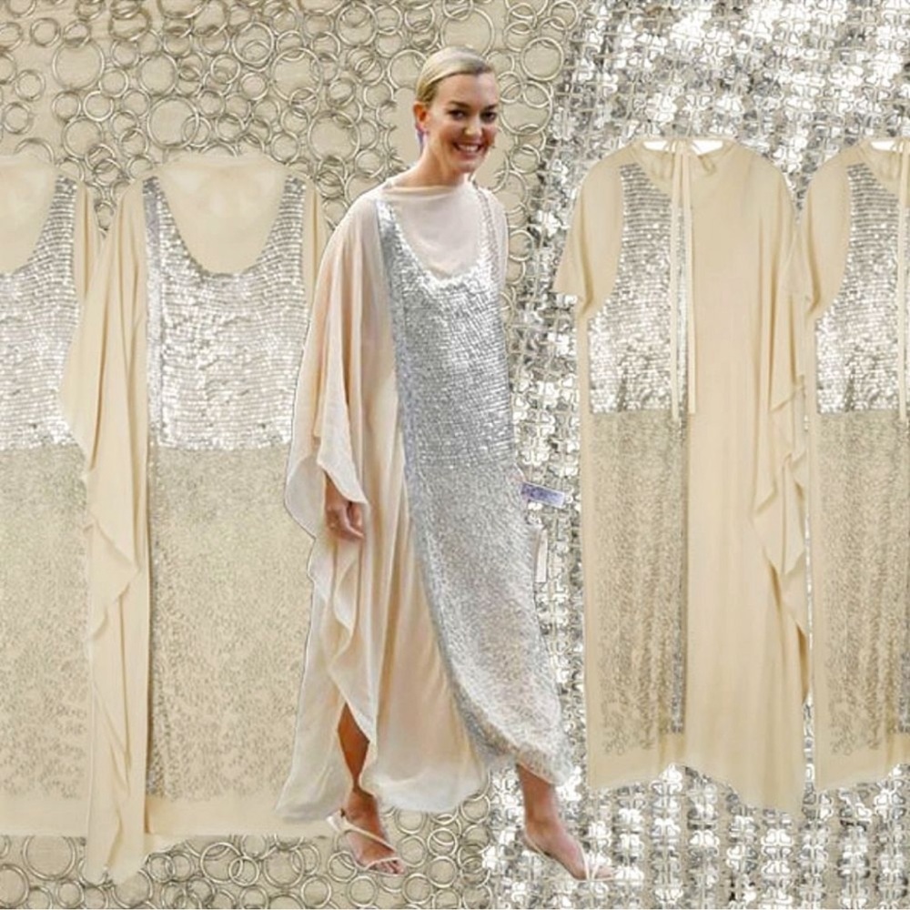 ZARA KAFTAN APPLIQUES LIMITED EDITION CONTRASTING DRESS Size M-L